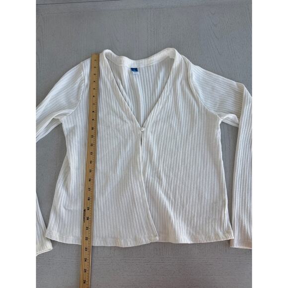 Old Navy White Single Button Cardigan Angelcore Romantic Coquette Cottagecore G - Picture 2 of 6